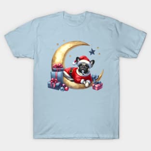 French Bulldog On The Moon Christmas T-Shirt